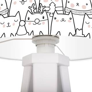 Tafel lamp hout wit a++ kinderen Schattige kinderkamer tafellamp Cats
