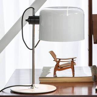 👉 E chroom wit Oluce Coupé - tijdloze Design-tafellamp