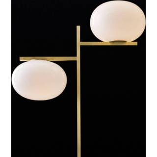 👉 Vloer lamp a++ messing gesatineerd Mariana Pellegrino Soto metaal Oluce Alba - vloerlamp met dimmer, 2-lamps