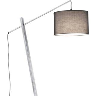👉 Vloer lamp metaal grijs a++ grijze Vloerlamp Padme met stoffen kap