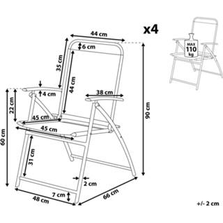 👉 Terras stoel staal zwart Tuinstoel set van 4 LIVO 4260602373025