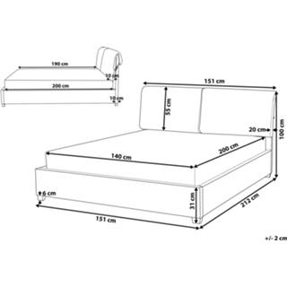 👉 Gestoffeerd bed grijs lattenbodem 140x200 cm BELFORT 4260624110004