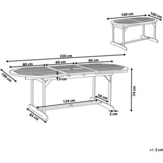 👉 Terras tafel acaciahout Lichte Houtkleur Tuintafel 160/220 x 100 cm uitschuifbaar MAUI 4260580927425