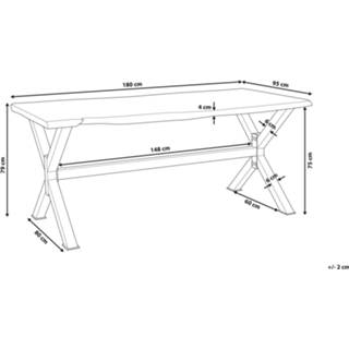 👉 Eettafel hout Lichte Houtkleur zwart bruin bruin/zwart 180 x 95 cm VALBO 4251682210843