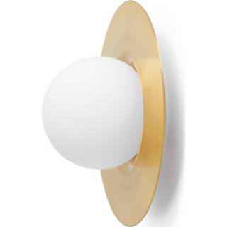 👉 Wand lamp glas a++ wit gesatineerd Marco Spatti Wandlamp Hat van met messing plaat