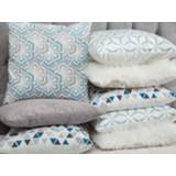 👉 Sier kussen blauw grijs Sierkussen set van 2 lichtblauw/grijs PRIMROSE 4251682235938
