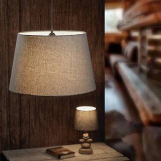 👉 Hang lamp textiel a++ donkergrijs Hanglamp Vera met stoffen kap en steen-decoratie