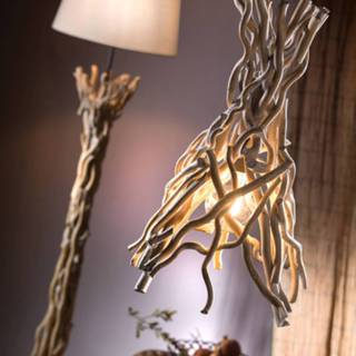 👉 Hang lamp hout licht a++ Hanglamp Agar met kap van