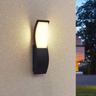 👉 Buiten wandlamp aluminium warmwit a+ antraciet Lucande Maca LED