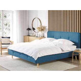 👉 Stof blauw Bed donkerblauw 180 x 200 cm RENNES 4260586350074