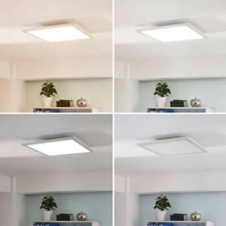 👉 Plafond lamp wit Dimbare LED plafondlamp Lysander m. afst.bed.