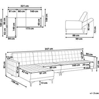 👉 Hoek bank bruin Modulaire hoekbank leather-look linkszijdig ABERDEEN 4260624115856