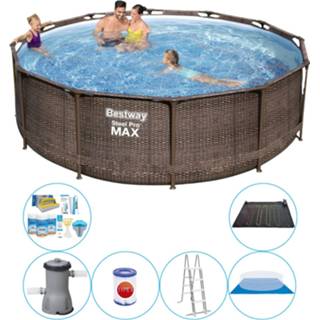 👉 Zwembad steel Bestway Pro Max Rattan 366x100 Cm - 7-delig Combi Deal 8720574966619