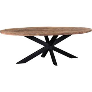 👉 Eettafel staal Livingfurn Eetkamertafel Dakota Oval Spider Leg Riverwood Gecoat 240 Cm 7439612566513