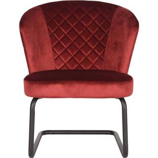 Fauteuil rood fluweel Label51 Flow - 8719323327917