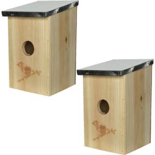 👉 Vogelhuisje vurenhout 3x stuks vogelhuisjes/nestkastjes van 12 x 14 21 cm