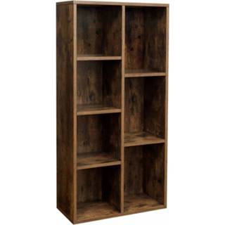 👉 Boekenkast bruin hout Nancy's - Opbergkast 7 Vakken Industrieel 50 X 24 106 Cm 6013819984977