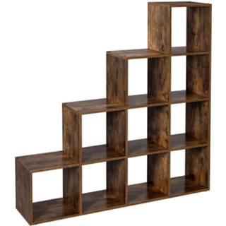 👉 Boekenkast bruin hout Nancy's - 10 Vakken Archiefkast Kast Kasten Industrieel 129,5 X 30,5 Cm 6013819887834