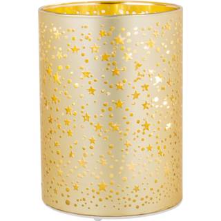 👉 Kaars goud 1x Stuks Led Kaarsen Sterren D9 X H12 Cm - 5400586917917