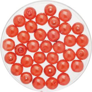 👉 Glaskralen transparant rood 300x stuks sieraden maken Boheemse in het van 6 mm