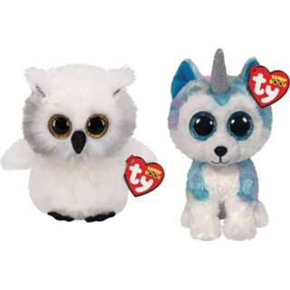 👉 Knuffel Ty - Beanie Boo's Ausitin Owl & Helena Husky 8720679617607