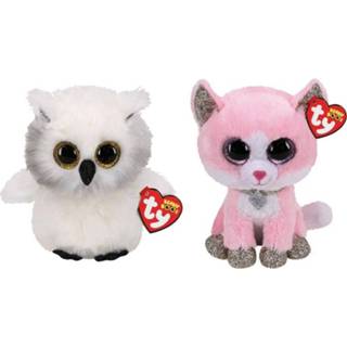 👉 Knuffel roze Ty - Beanie Boo's Ausitin Owl & Fiona Pink Cat 8720679617614