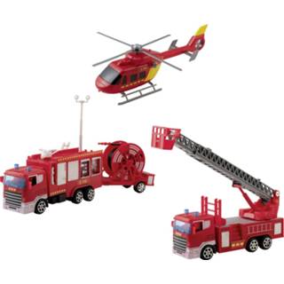 👉 Werkvoertuig Brandweer Werkvoertuigen Speelgoed Set 4-delig - Auto's 8720276528078