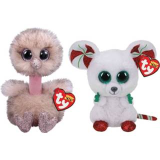 👉 Knuffel Ty - Beanie Boo's Henna Ostrich & Christmas Mouse 8720679626500