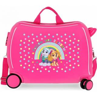 👉 Magenta meisjes Paw Patrol Abs Rol Zit Koffer 4w De Regenboog Fuchsia 8435578371535