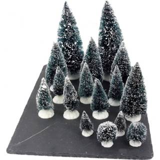 👉 Kerstdorp Onderdelen Miniatuur Set Van 32x Boompjes - Kerstdorpen 8720576574713