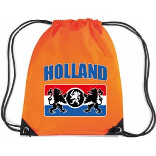 Rugzak oranje nylon Holland Met Wapenschild Supporter Rugzakje/sporttas - Ek/ Wk Voetbal / Koningsdag Gymtasje Zwemtasje 8720576306772