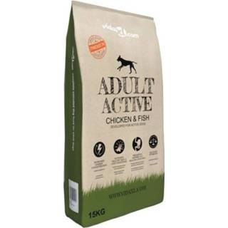 👉 Hondenvoer VidaXL Premium droog Adult Active Chicken & Fish 15kg 8718475569329