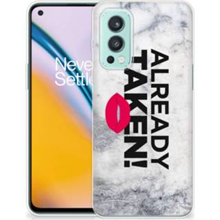 👉 Siliconen hoesje wit OnePlus Nord 2 5G met naam Already Taken White 8720632074034