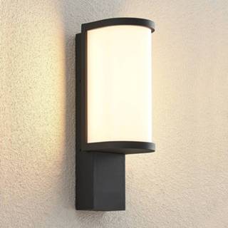 👉 Buiten wandlamp aluminium grafiet a+ warmwit Lucande Jokum LED wandlamp, IP65