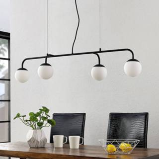 👉 Hanglamp warmwit a++ wit glas Lucande Rama LED met glazen kappen