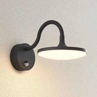 👉 Buitenwandlamp donkergrijs aluminium warmwit a+ Arcchio Fineria LED buiten wandlamp met sensor