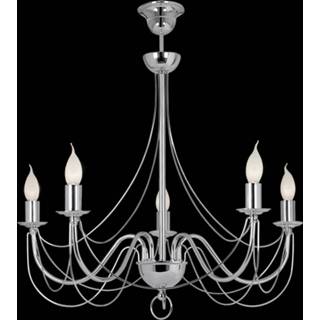 👉 Kroon luchter staal chroom a++ Kroonluchter Retro, 5-lamps 75cm,