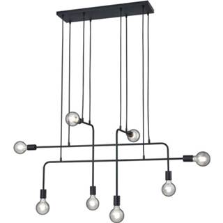 👉 Hanglamp mat zwart metaal a++ Connor met acht fittingen