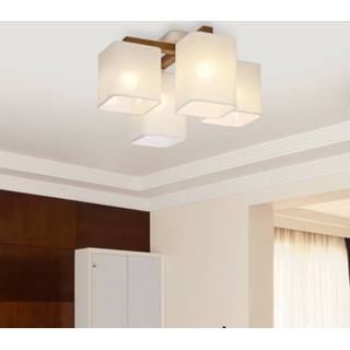 👉 Plafondlamp wit textiel a++ Tora, 4-lamps,