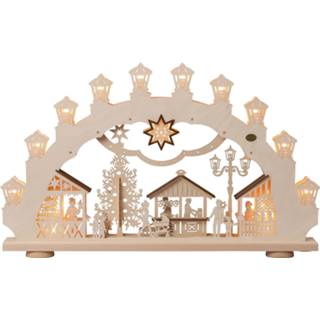 👉 Licht boog hout e SAICO bruin Lichtboog kerstmarkt 3D, 2 motieven