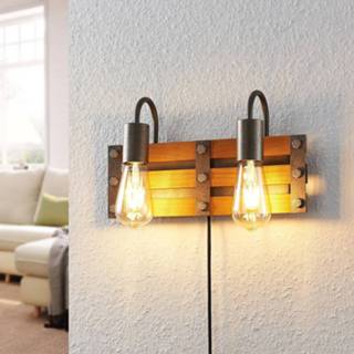 👉 Wand lamp hout houten licht a++ Lindby Jamina wandlamp, 2-lamps