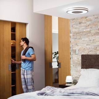 👉 Plafond lamp Amazon Alexa IOS app aluminium a+ wit Philips Hue White Ambiance Being plafondlamp alu