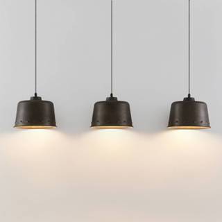 👉 Hanglamp bruin metaal a++ Lindby Rubinjo hanglamp, 3-lamps