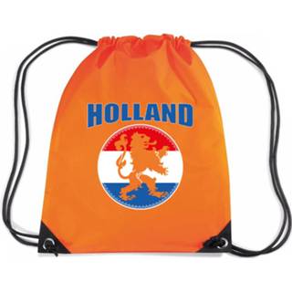 👉 Rugzak oranje nylon Holland Leeuw Supporter Rugzakje/sporttas - Ek/ Wk Voetbal / Koningsdag Gymtasje Zwemtasje 8720576306765
