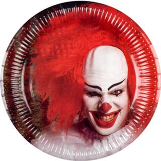 👉 Feestbord Boland Feestborden Horrorclown 23 Cm 6 Stuks 8712026723512