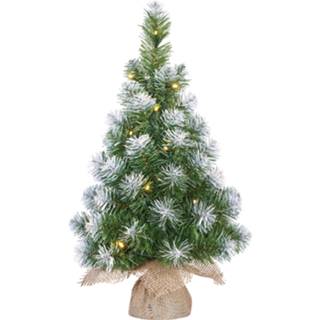 👉 Active groene LED verlichte kunstboom met 15 lampjes en sneeuw 60 cm