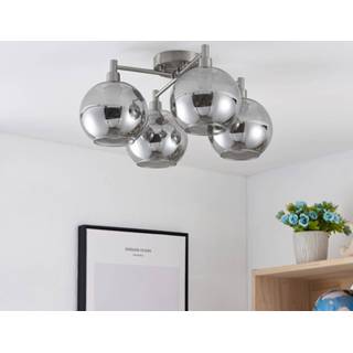 👉 Plafondlamp nikkel glas a++ Lindby Brendan plafondlamp, nikkel, 4-lamps