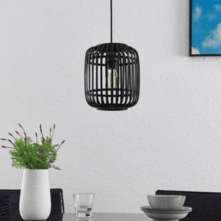 👉 Hang lamp hout a++ zwart Lindby Canyana hanglamp van rotan,