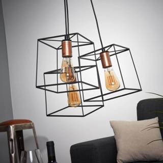 👉 Hanglamp zwart Agatha in vintage-look drie lichtbronnen