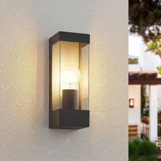 Buiten wandlamp roestvrij staal donkergrijs a++ Lindby Tilian buitenwandlamp, hoekig, E27
